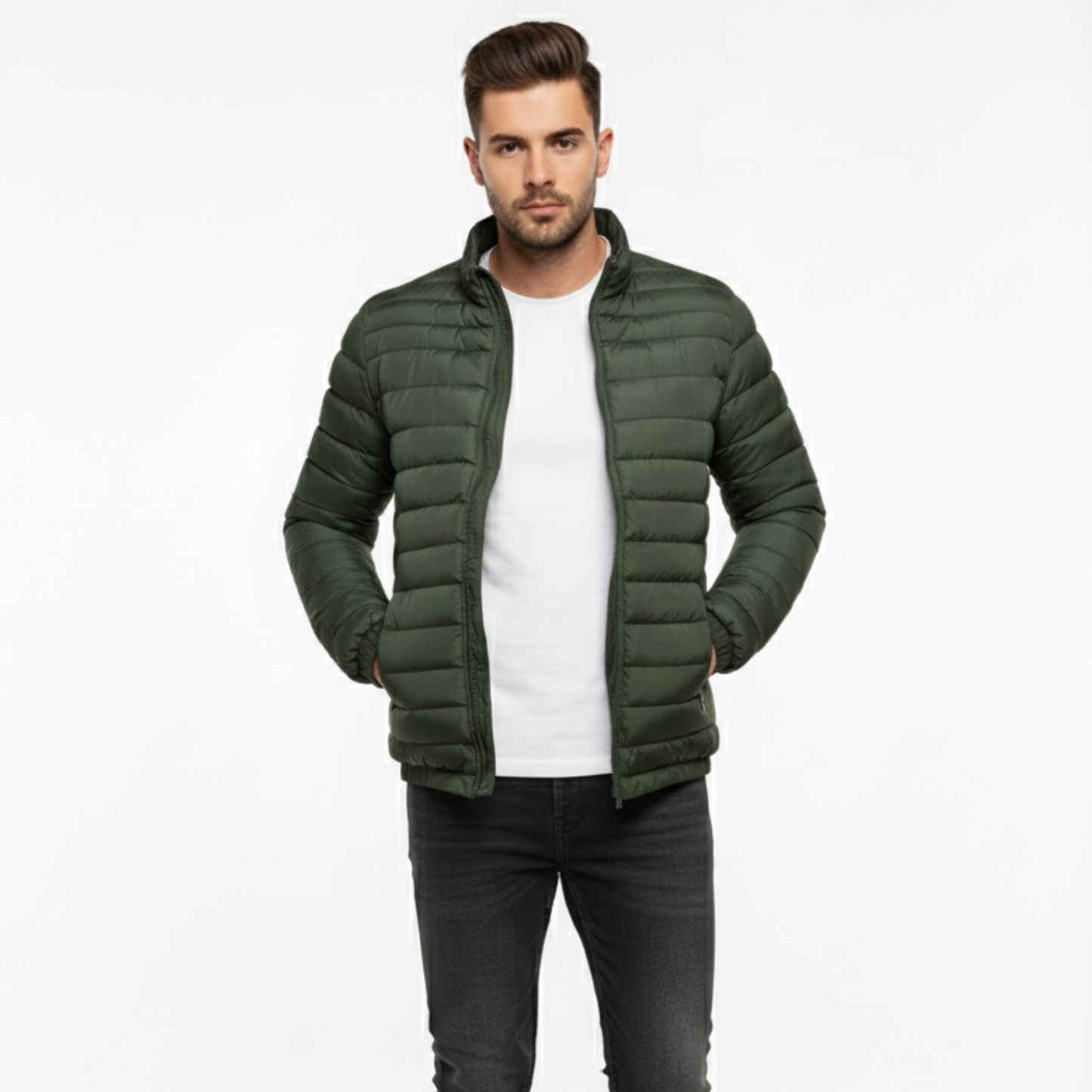 Crimson Core Puffer Jacket | Modern Streetwear Winterwear