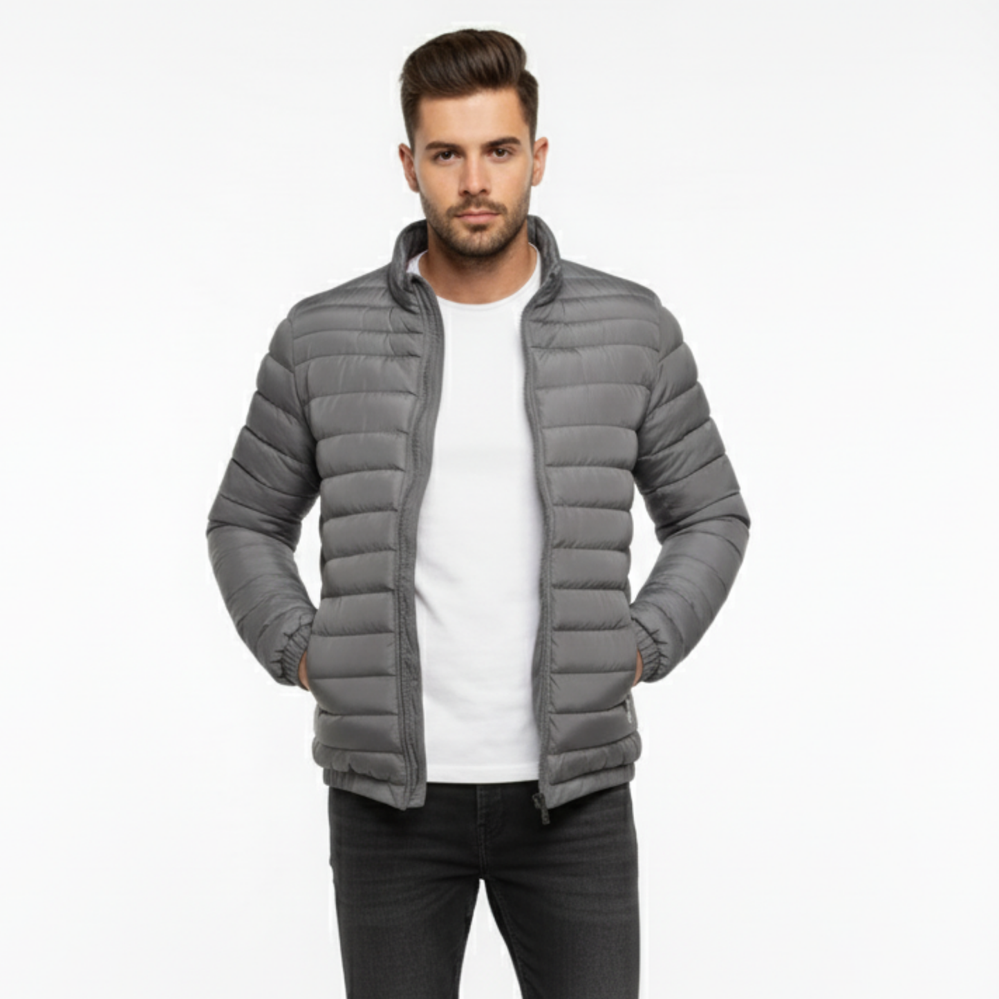 Crimson Core Puffer Jacket | Modern Streetwear Winterwear