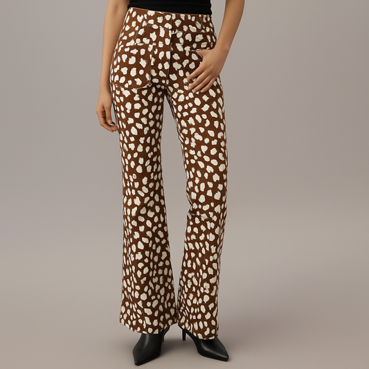 Wild Dots Flared Pants | Trendy Printed Women’s Bottoms