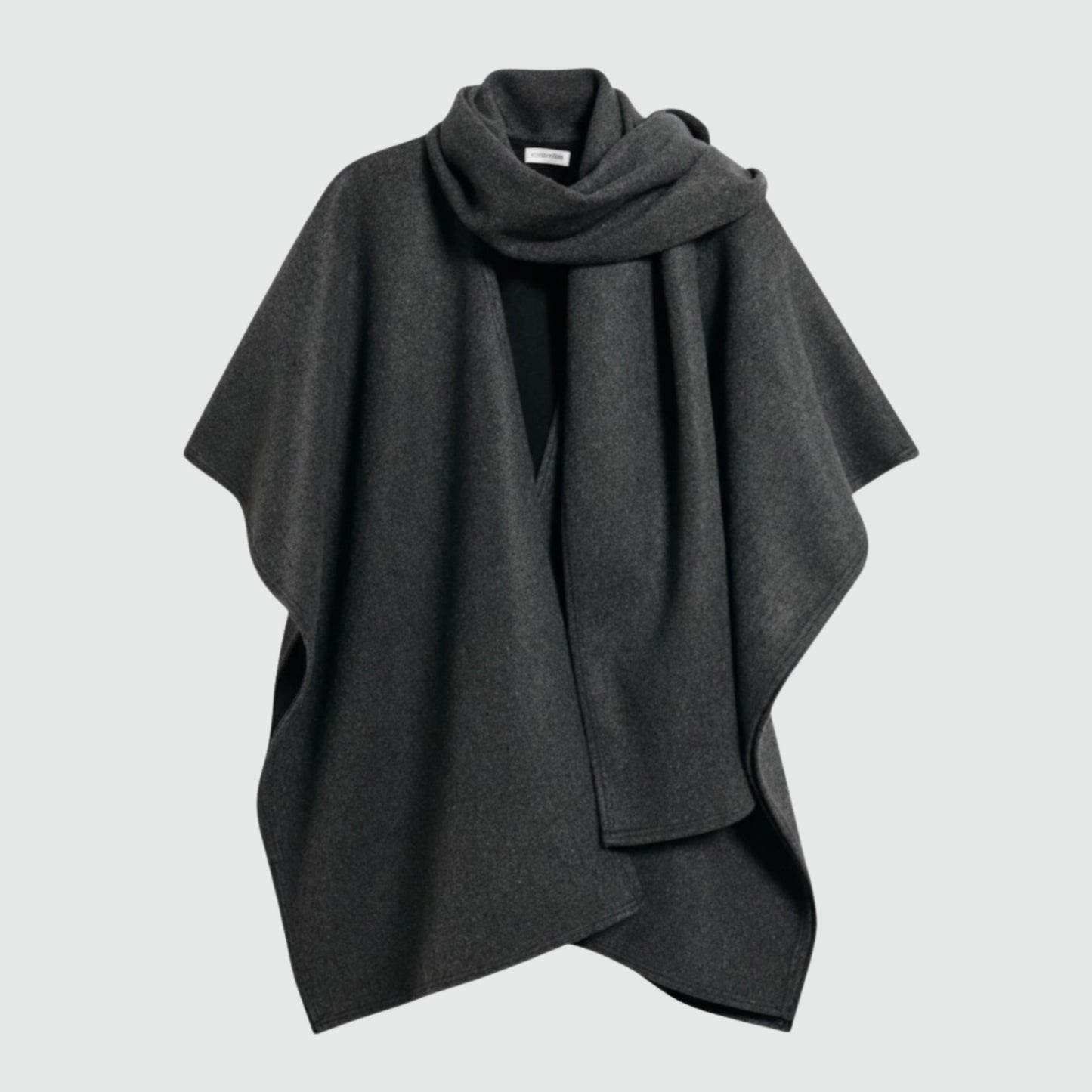 Doubleface Ruana with Attached Scarf