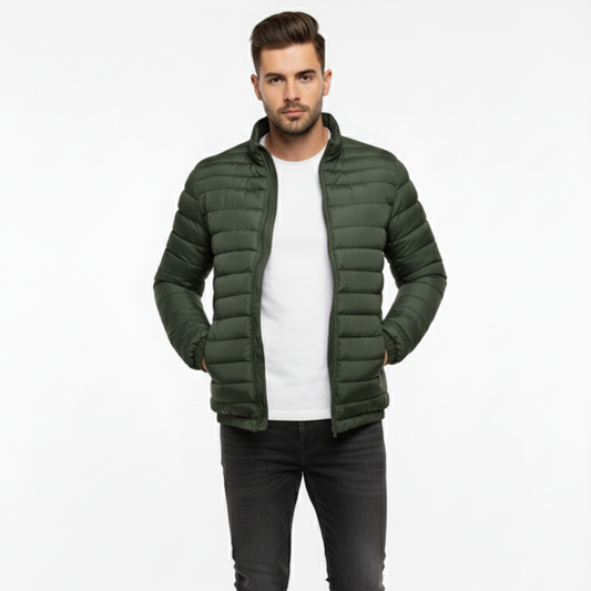 Crimson Core Puffer Jacket | Modern Streetwear Winterwear