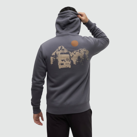 Sunset  Embroidered Hoodie | Men's Angler Sweatshirt
