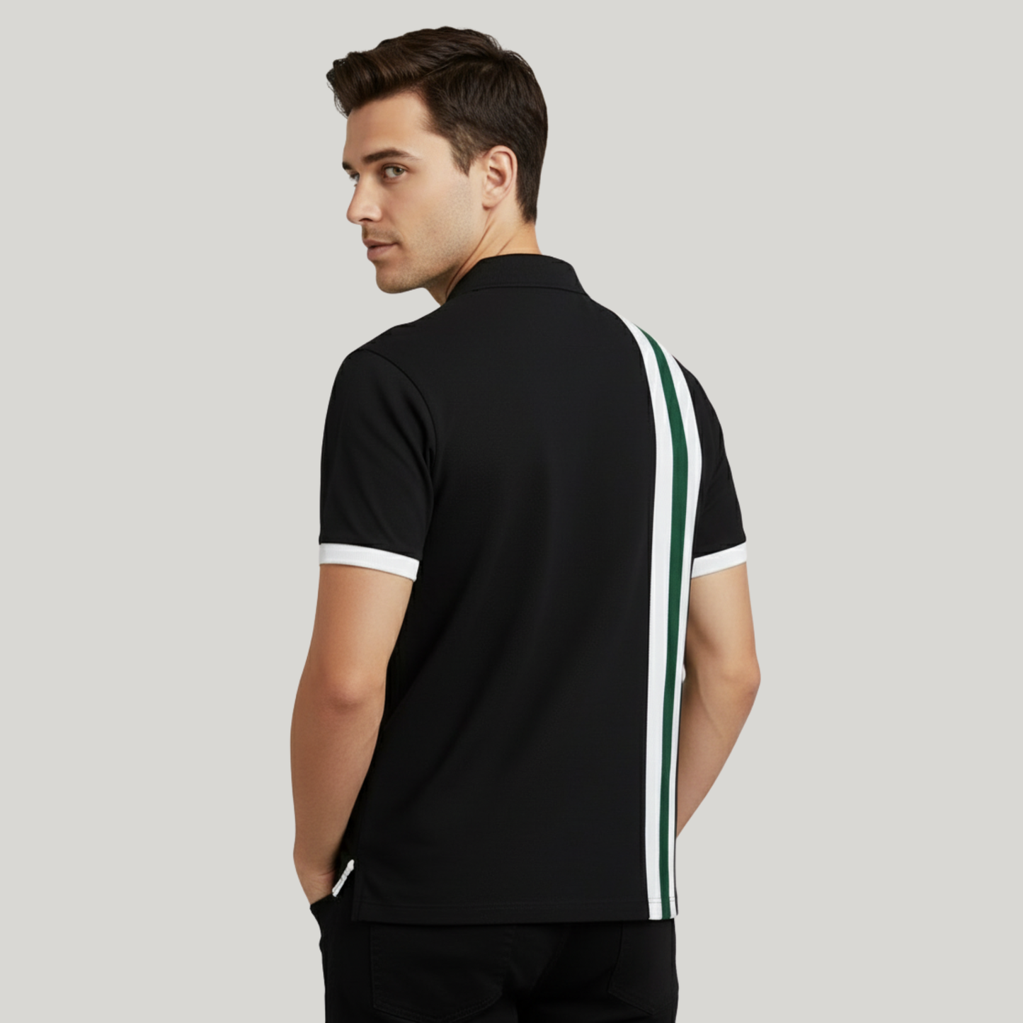 Regal Stripe Embroidered Polo